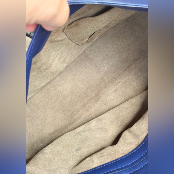 BOTTEGA VENETA Tiina Royal Blue Lambskin Shoulder Bag. MED. Like New! RT $2800 - Picture 10 of 15